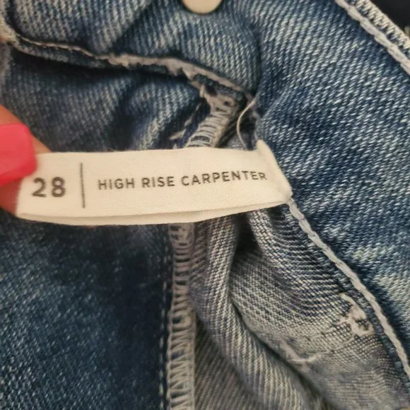 PACSUN Womens High Rise Carpenter Jeans Size 28 Blue Cargo Utility - Picture 3 of 4